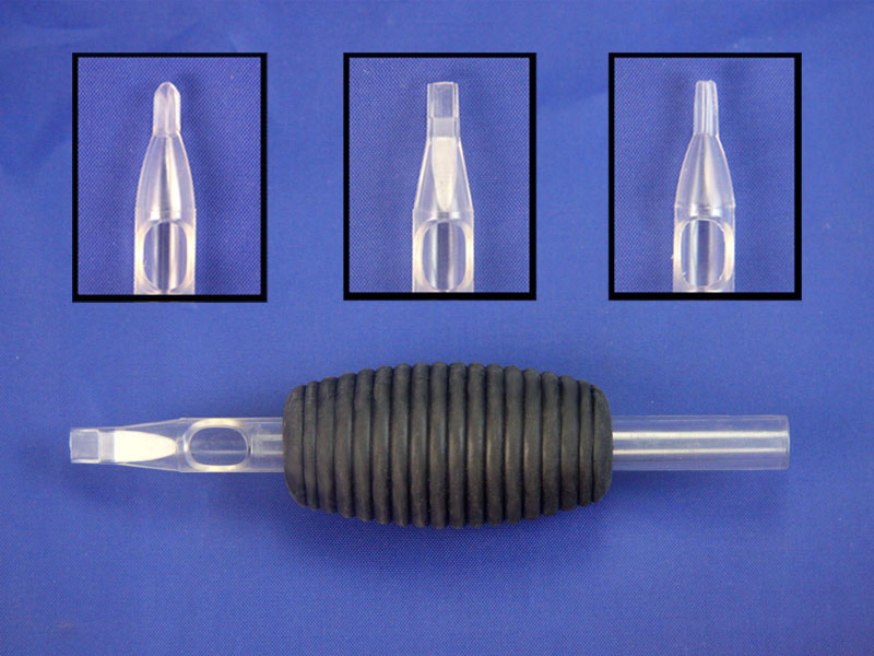Black Rubber Gripped clear Disposable tip