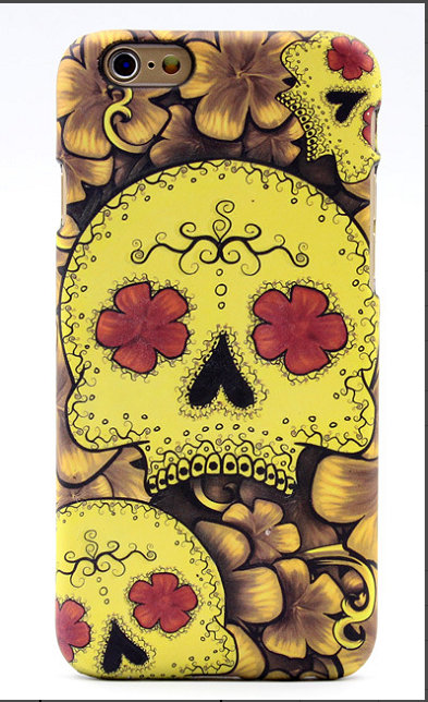 Yellow Skull Tattoo Mobile Phone Shell