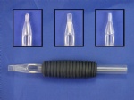 Rubber disposable tattoo grip with clear tip 5/8