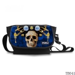 Tattoo Skull Messenger Bag Dark Blue